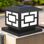 Modern Solar-Powered Plastic Cube Outdoor Table Lamp