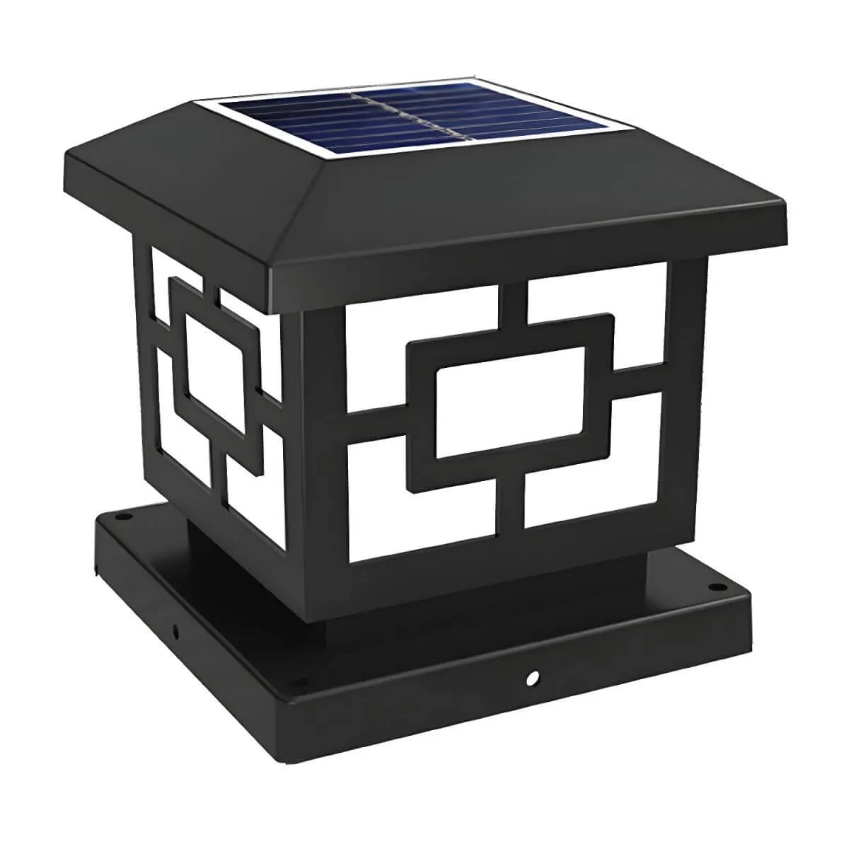 Modern Solar-Powered Plastic Cube Outdoor Table Lamp