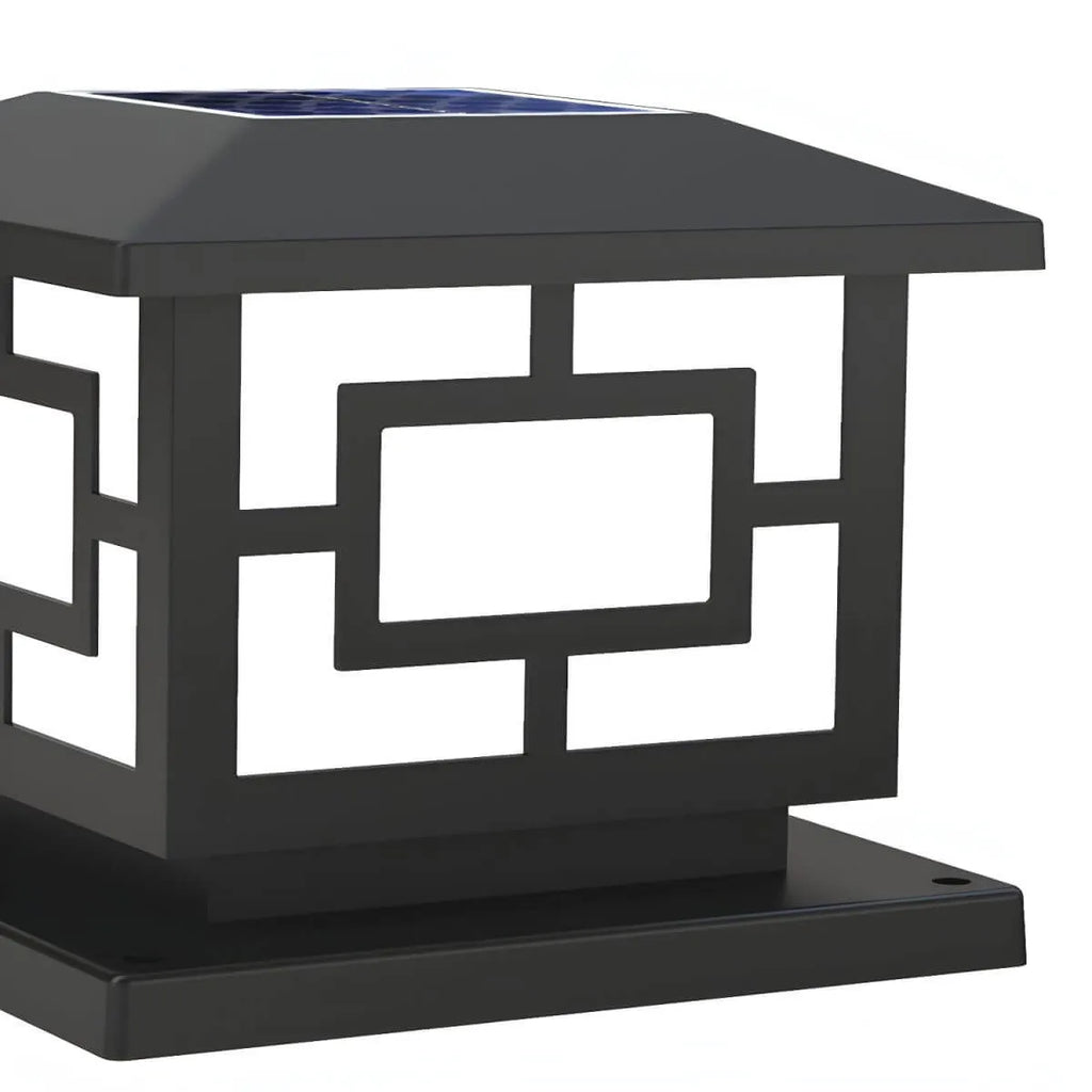 Modern Solar-Powered Plastic Cube Outdoor Table Lamp