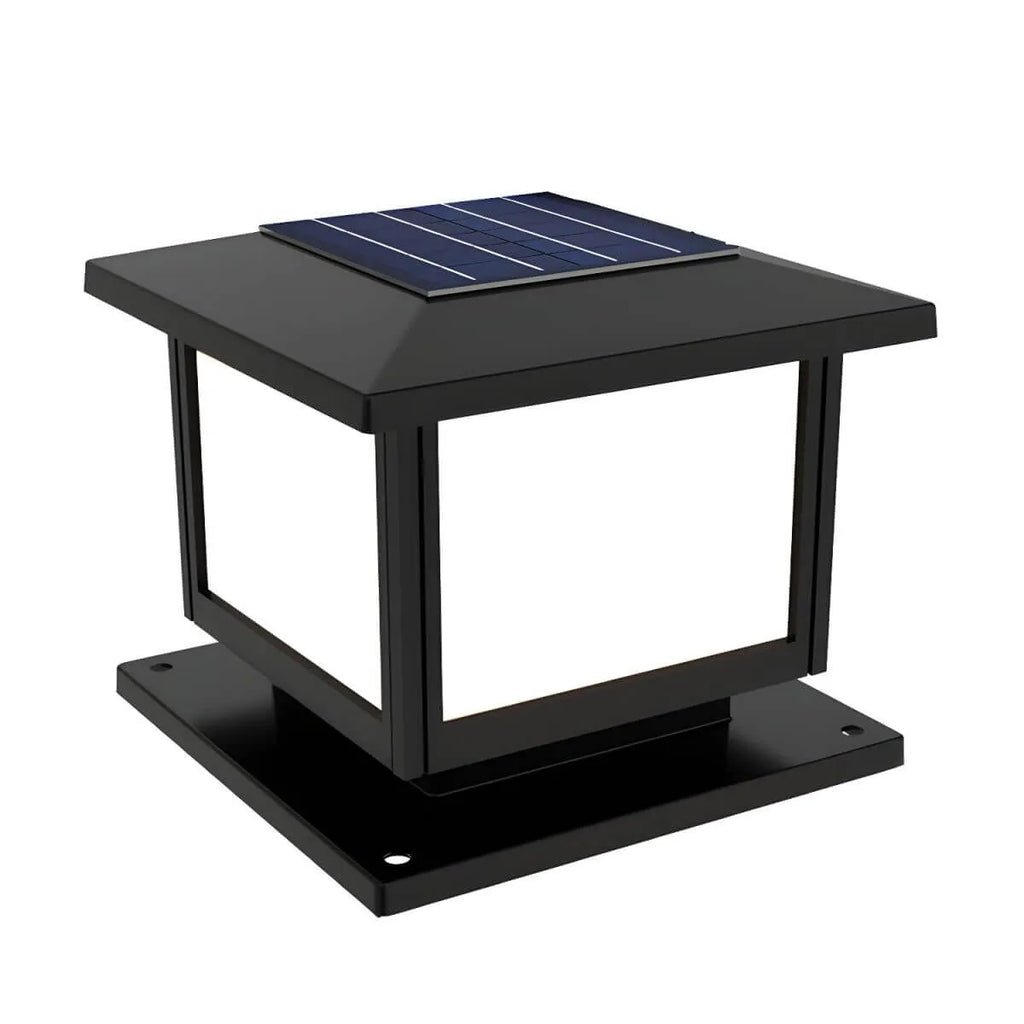 Modern Solar-Powered Plastic Cube Outdoor Table Lamp