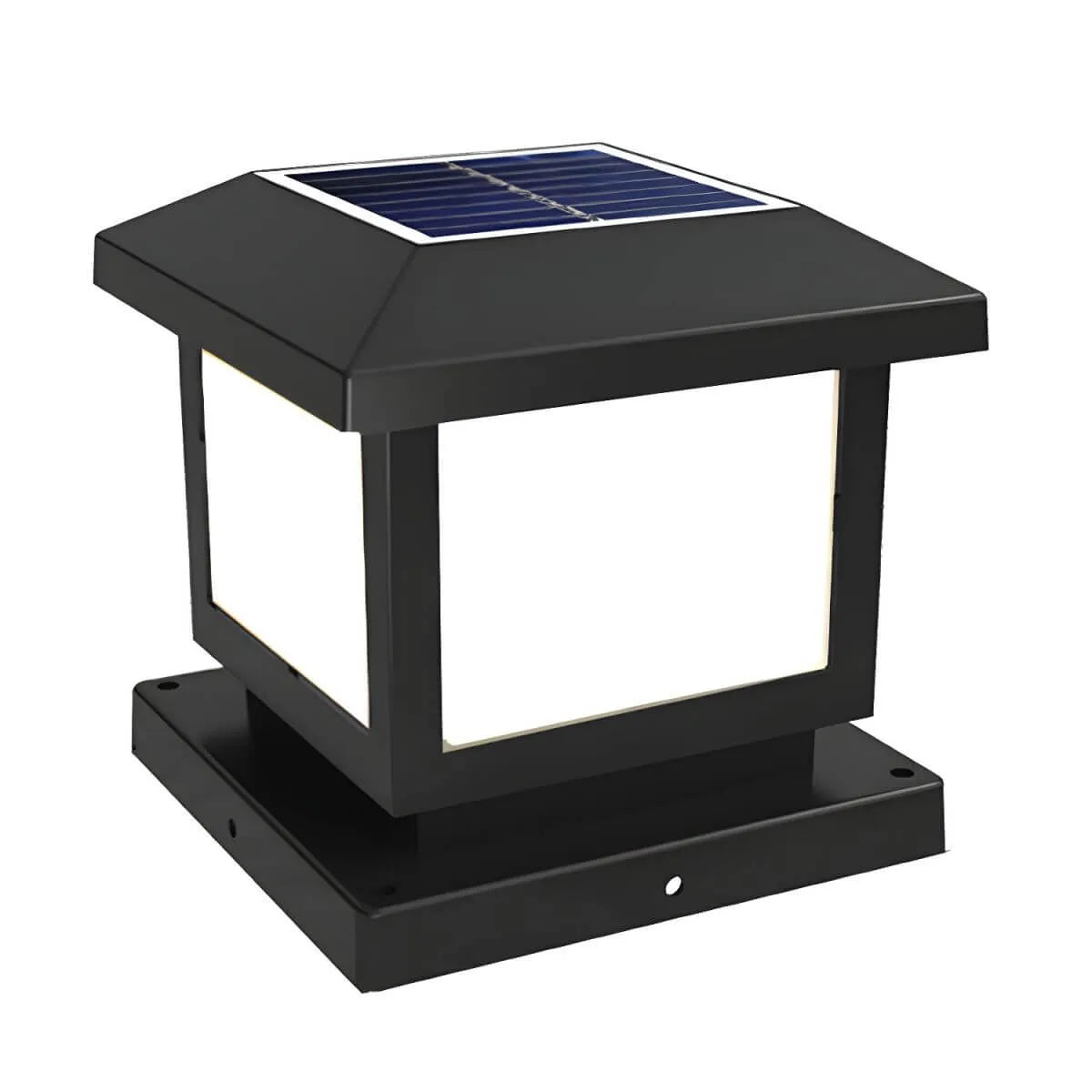 Modern Solar-Powered Plastic Cube Outdoor Table Lamp