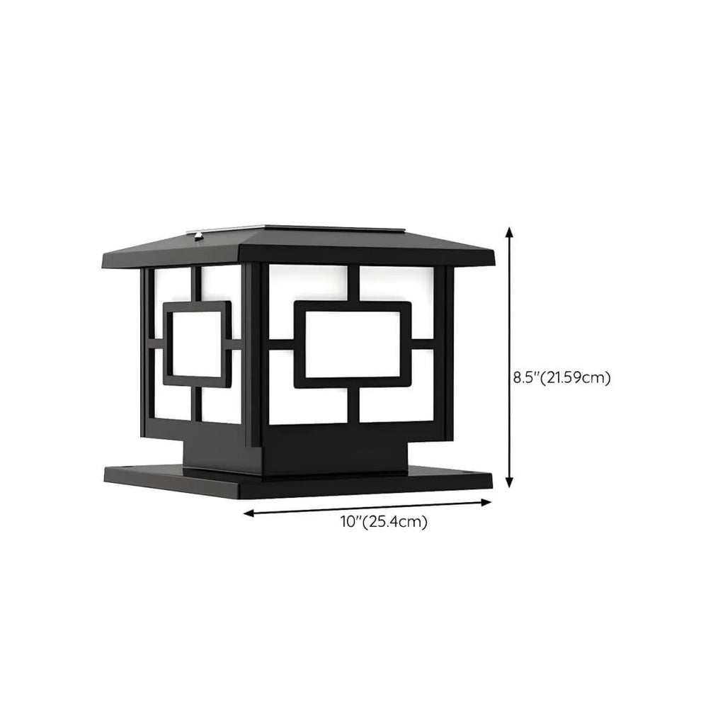 Modern Solar-Powered Plastic Cube Outdoor Table Lamp Dimensions