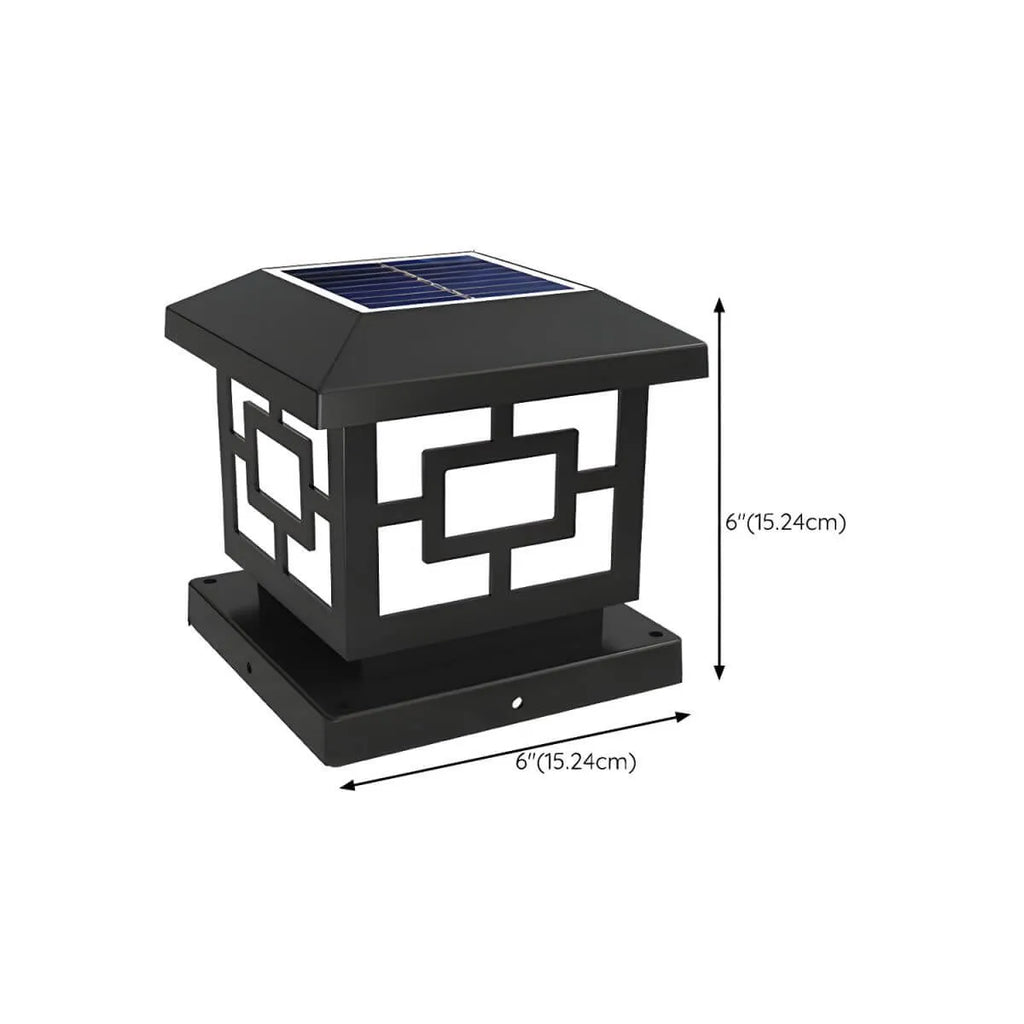 Modern Solar-Powered Plastic Cube Outdoor Table Lamp Dimensions