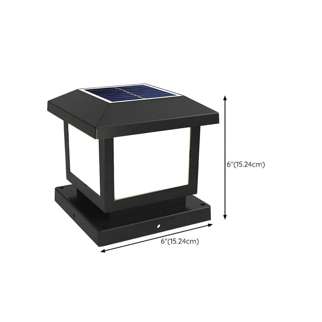 Modern Solar-Powered Plastic Cube Outdoor Table Lamp Dimensions