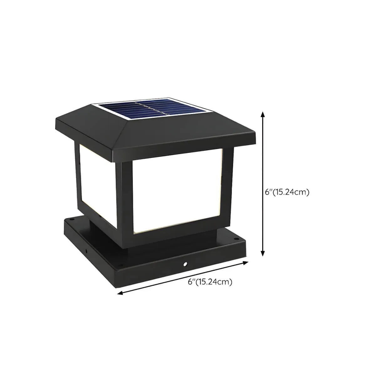 Modern Solar-Powered Plastic Cube Outdoor Table Lamp Dimensions