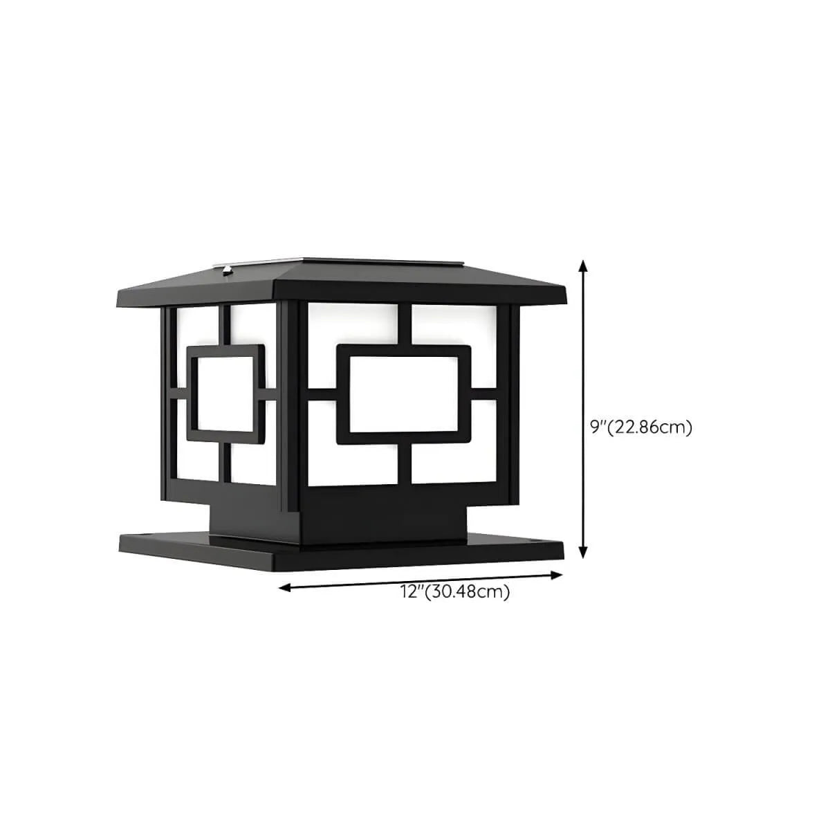Modern Solar-Powered Plastic Cube Outdoor Table Lamp Dimensions