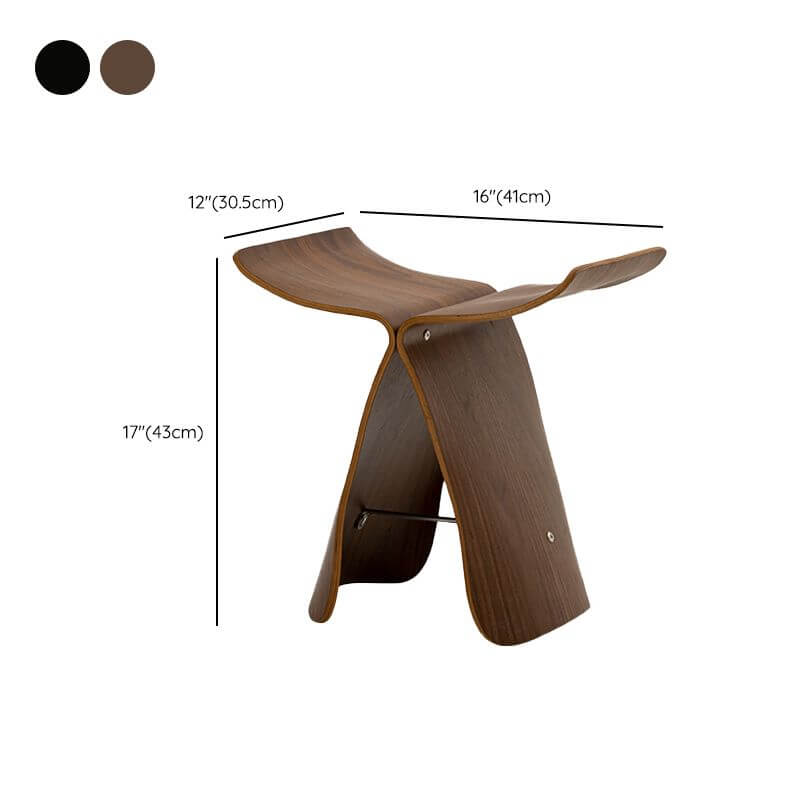 Modern Solid Wood Accent Side Table - Black & Walnut