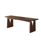 Modern Solid Wood Dining Bench with Sculptural Double-Arch Legs
