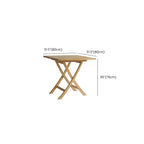 Modern Solid Wood Round Dining Table in Brown – Non-Extendable Dimensions
