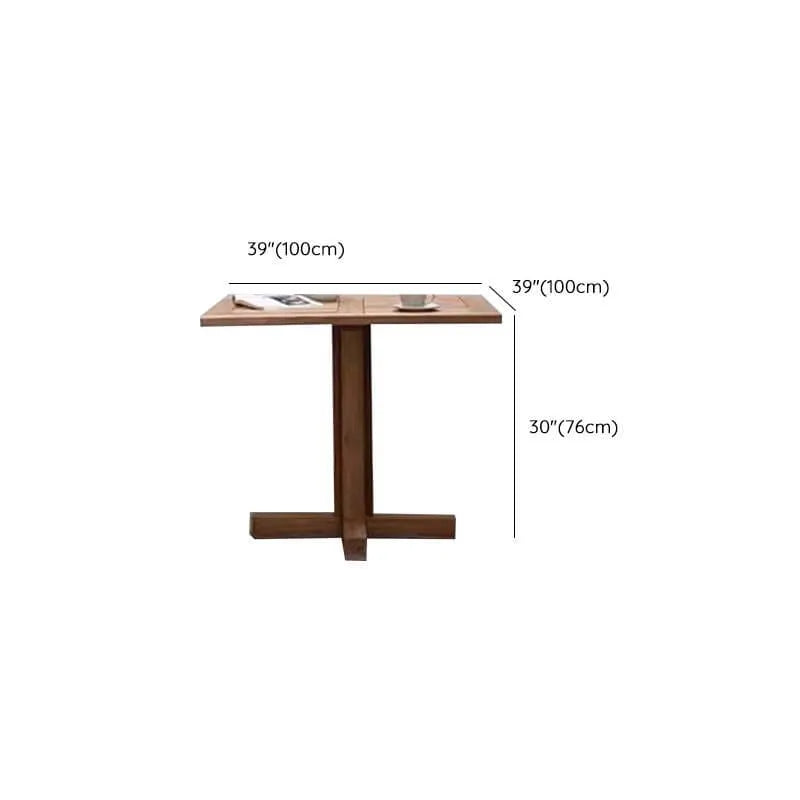 Modern Solid Wood Round Dining Table in Brown – Non-Extendable Dimensions