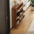Modern Solid Wood Shoe Storage Cabinet with Sliding Drawers
