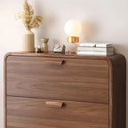 Modern Solid Wood Shoe Storage Cabinet with Sliding Drawers
