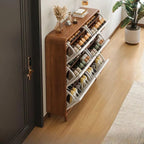 Modern Solid Wood Shoe Storage Cabinet with Sliding Drawers