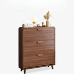 Modern Solid Wood Shoe Storage Cabinet with Sliding Drawers