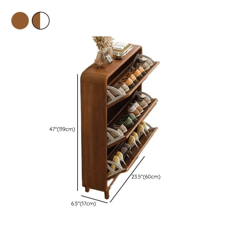 Modern Solid Wood Shoe Storage Cabinet with Sliding Drawers Dimensions