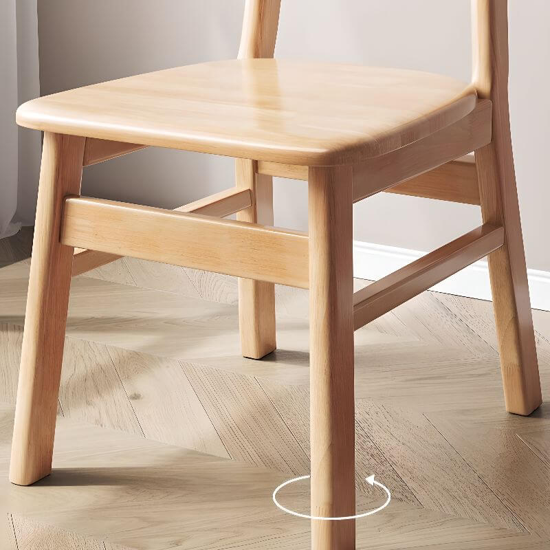 Modern Solid Wood Side Chair with Natural Finish and Low Back