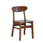Modern Solid Wood Side Chair with Natural Finish and Low Back