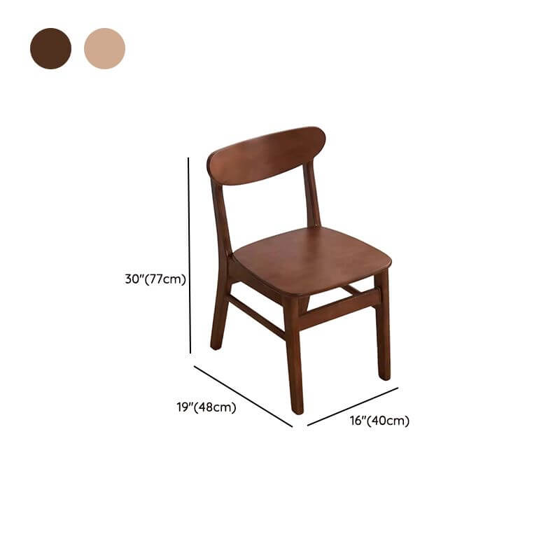 Modern Solid Wood Side Chair with Natural Finish and Low Back Dimensions