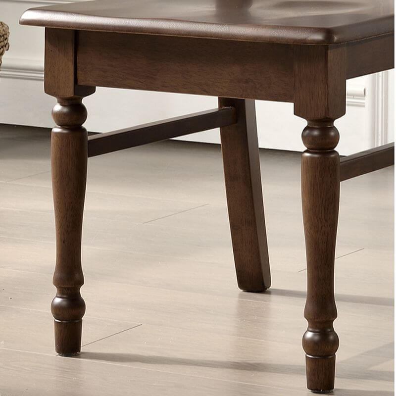 Modern Solid Wood Slatted Back Side Chair Set – Brown