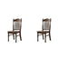 Modern Solid Wood Slatted Back Side Chair Set – Brown