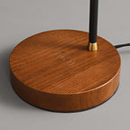 Modern Solid Wood Table Lamp with Gold Accents and USB Charging