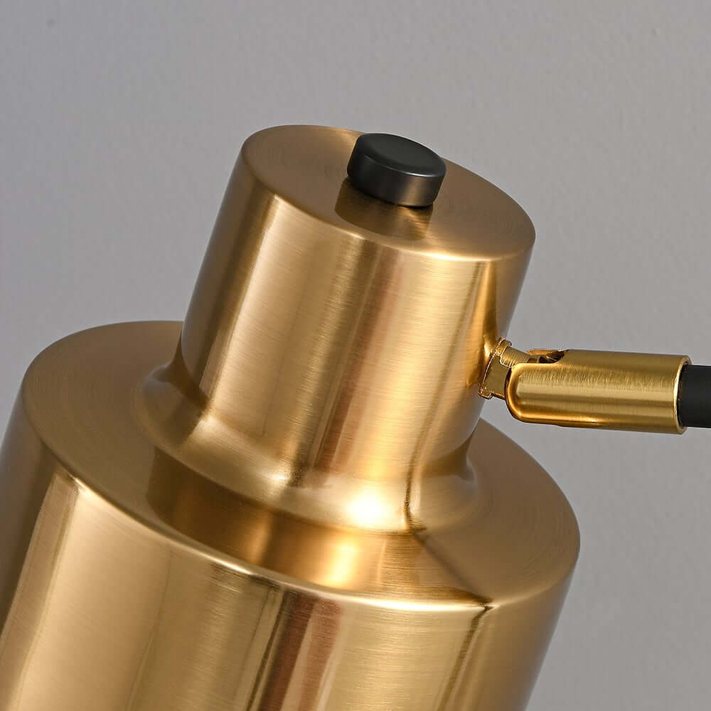 Modern Solid Wood Table Lamp with Gold Accents and USB Charging