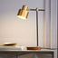 Modern Solid Wood Table Lamp with Gold Accents and USB Charging Main Product Image