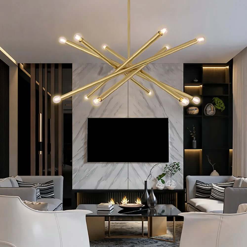 Modern Sputnik 12-Light Gold Semi-Flush Mount Ceiling Light Zweitbild