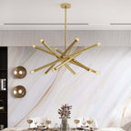Modern Sputnik 12-Light Gold Semi-Flush Mount Ceiling Light