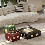 Modern Square Coffee Table Set with Artistic Dice Design