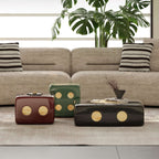 Modern Square Coffee Table Set with Artistic Dice Design
