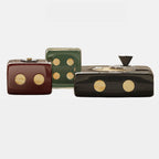 Modern Square Coffee Table Set with Artistic Dice Design