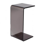 Modern Square Lucite C-Table in Black, Tan & Clear