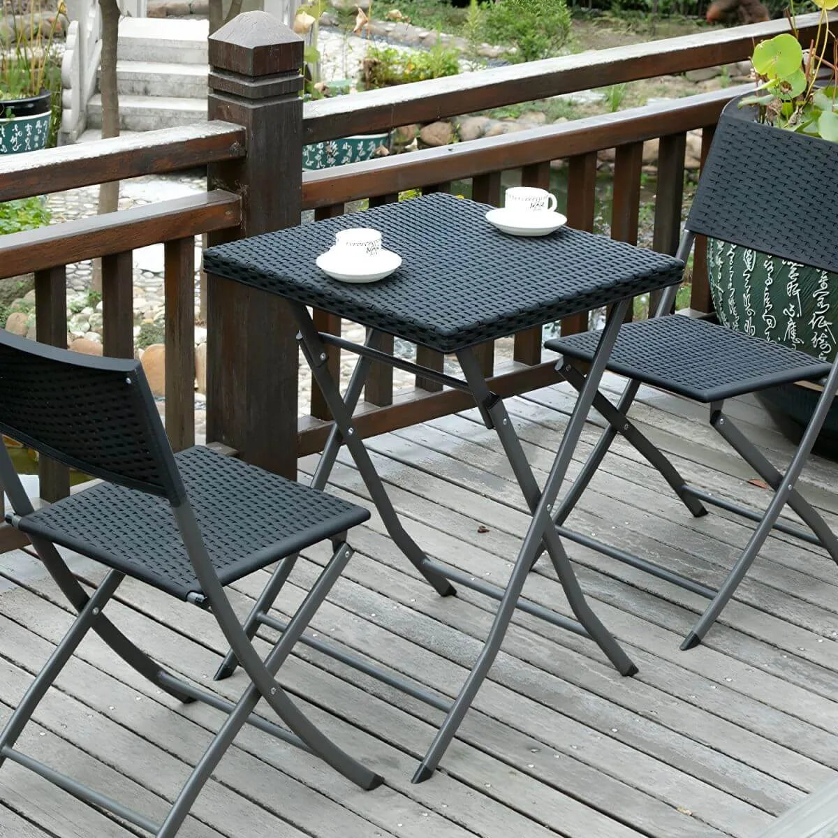 Modern Square Metal Foldable Coffee Table – Waterproof Outdoor Patio Table Secondary image