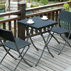 Modern Square Metal Foldable Coffee Table – Waterproof Outdoor Patio Table