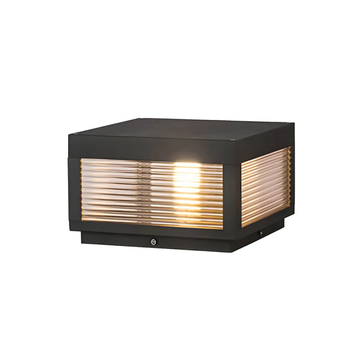 Modern Square Metal Outdoor Pillar Lamp – Waterproof Tabletop Light