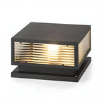 Modern Square Metal Outdoor Pillar Lamp – Waterproof Tabletop Light