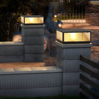 Modern Square Metal Outdoor Pillar Lamp – Waterproof Tabletop Light