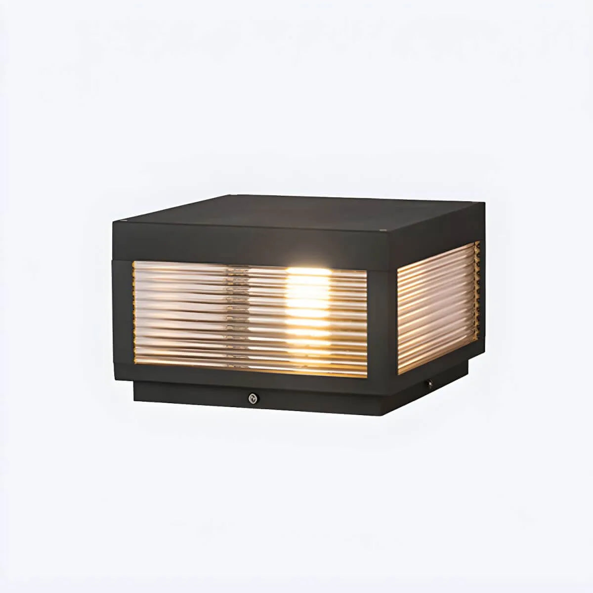 Modern Square Metal Outdoor Pillar Lamp – Waterproof Tabletop Light