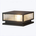 Modern Square Metal Outdoor Pillar Lamp – Waterproof Tabletop Light