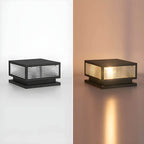 Modern Square Metal Outdoor Pillar Lamp – Waterproof Tabletop Light