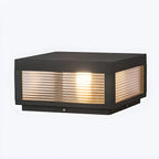 Modern Square Metal Outdoor Pillar Lamp – Waterproof Tabletop Light