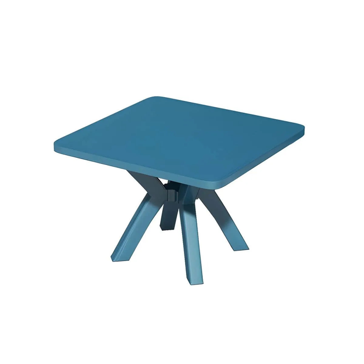 Modern Square Plastic Dining Table for Patio – Waterproof & Umbrella-Ready