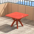 Modern Square Plastic Dining Table for Patio – Waterproof & Umbrella-Ready