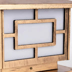 Modern Square Solar Outdoor Table Lamp with Geometric Metal Frame