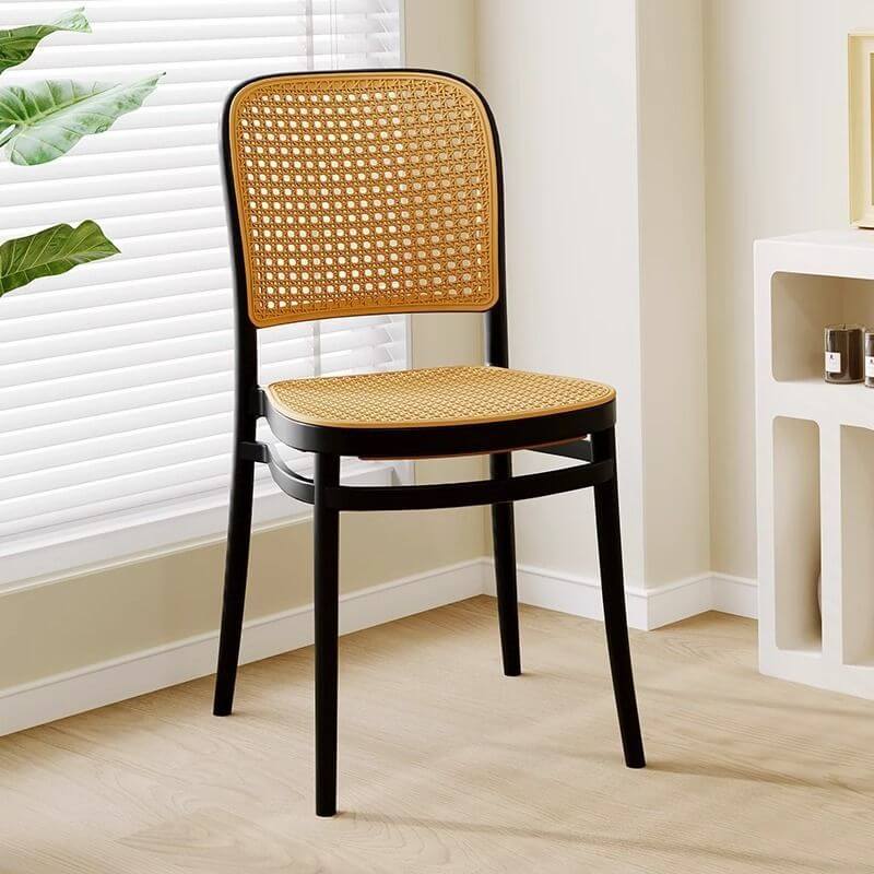 Modern Stackable Side Chair with Ventilated Back – Plastic & Acrylic