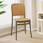 Modern Stackable Side Chair with Ventilated Back – Plastic & Acrylic