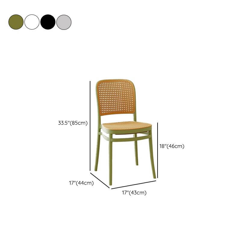 Modern Stackable Side Chair with Ventilated Back – Plastic & Acrylic Dimensions