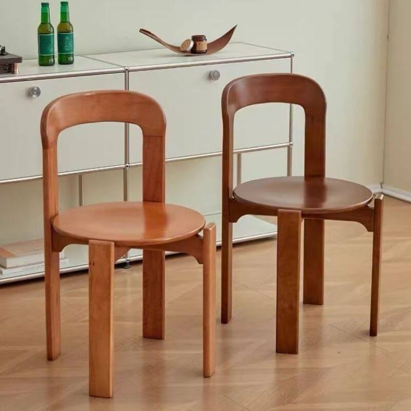 Modern Stackable Wood Side Chair with Open Back – Art Deco Dining Seating Main Product Image Main image