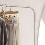Modern Stainless Steel Free-Standing Coat Rack in Matte Silver